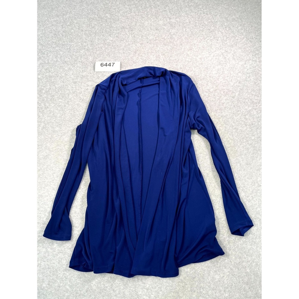 East 5th Cardigan Sweater Womens Large Blue Stretch Open Front Shawl Neck Casual